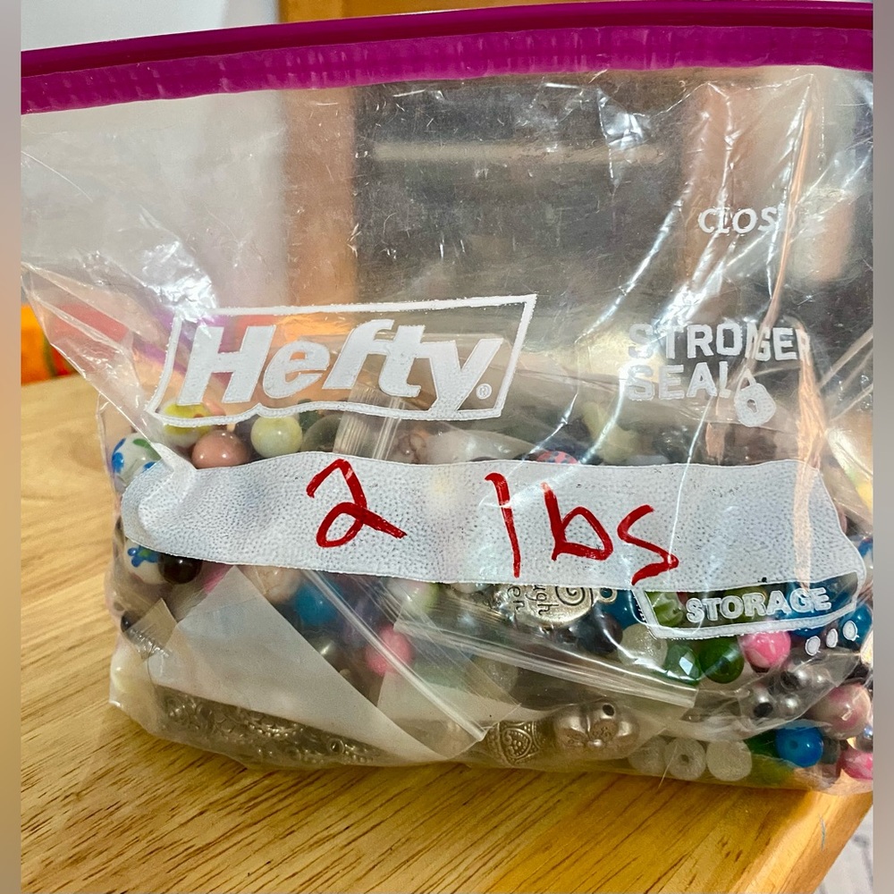 4 lbs total of fun,  beads & charms and who knows what to find!Some metal - Picture 2 of 5
